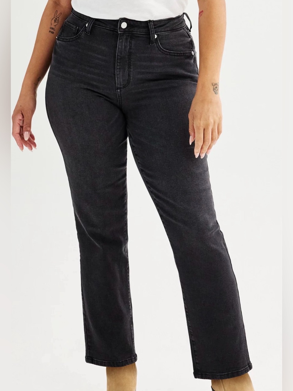 SONOMA Curvy High Rise Bootcut Jeans - Black Wash Womens 8 NWT - Picture 1 of 6